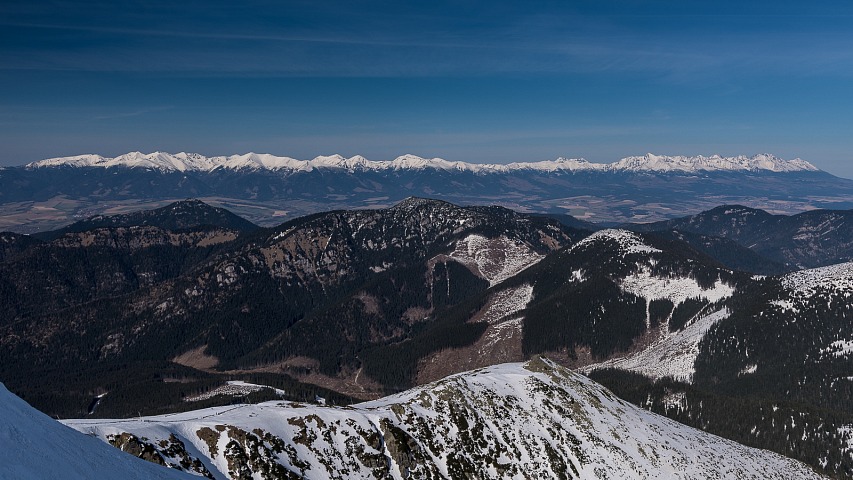 Hrebeň Vysokých Tatier z Chopka